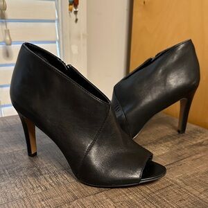 Franco Sarto Black Peep-Toe Heeled Boots